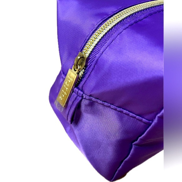 Tarte Nylon Purple w/ Goldtone Hardware Cosmetic Bag NWOT - Picture 2 of 7